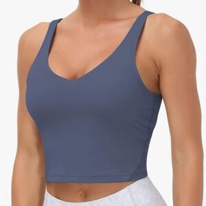 THE GYM PEOPLE Womens' Sports Bra Longline Wirefree Padded with Medium Support